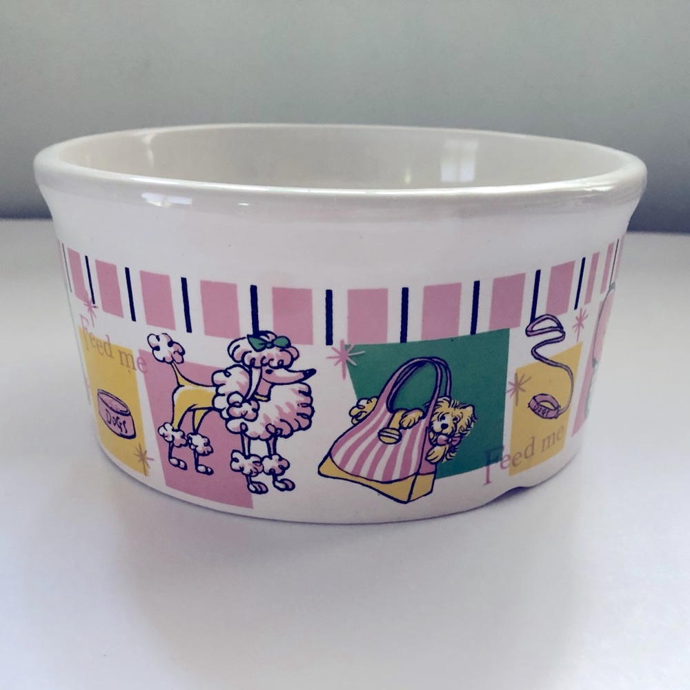 Ceramic Dog Bowl Dish Food Water